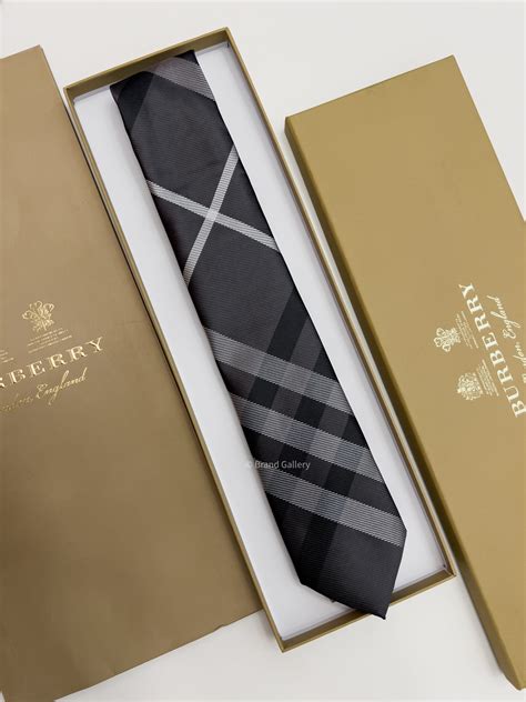 burberry charcoal check tie